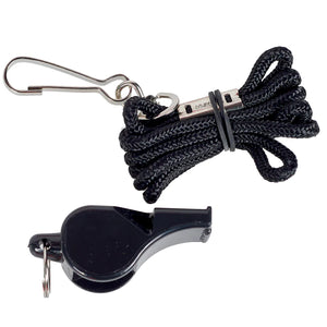 Plastic Pealess Whistle with Lanyard